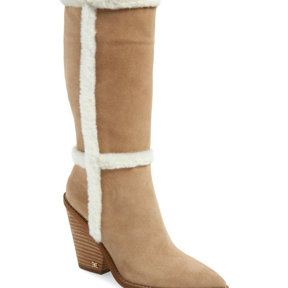 NEW Sam Edelman Ilsa Suede FAUX Fur Lined Boots - Picture 4 of 6